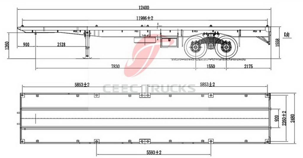 Bogie suspension semitrailer drawing Bogie suspension semitrailer drawing