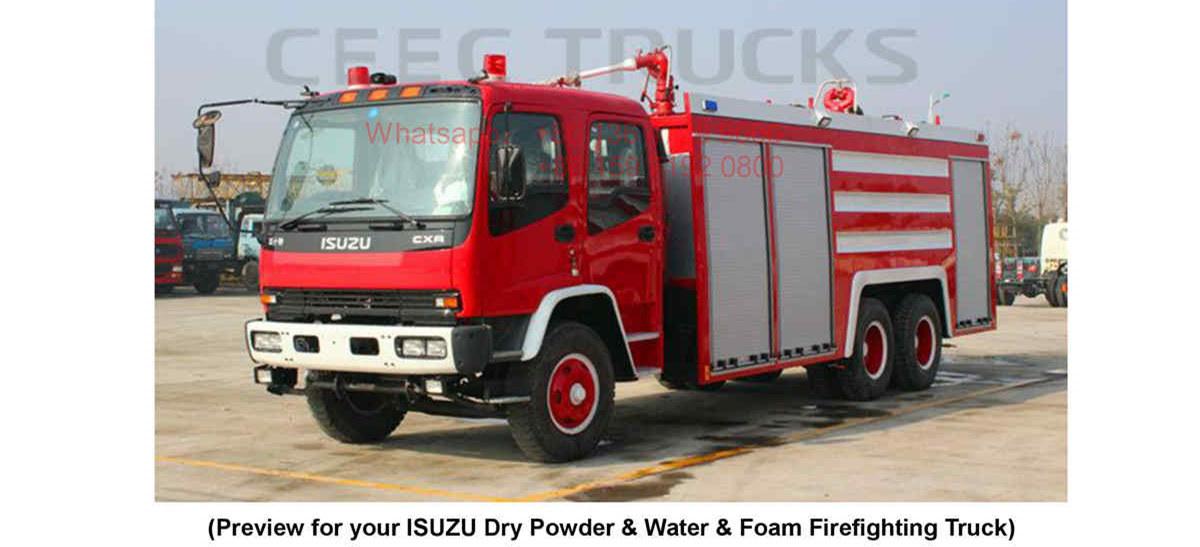 Syria--ISUZU FVZ 10CBM Water & Powder & Foam fire fighting truck Syria--ISUZU FVZ 10CBM Water & Powder & Foam fire fighting truck