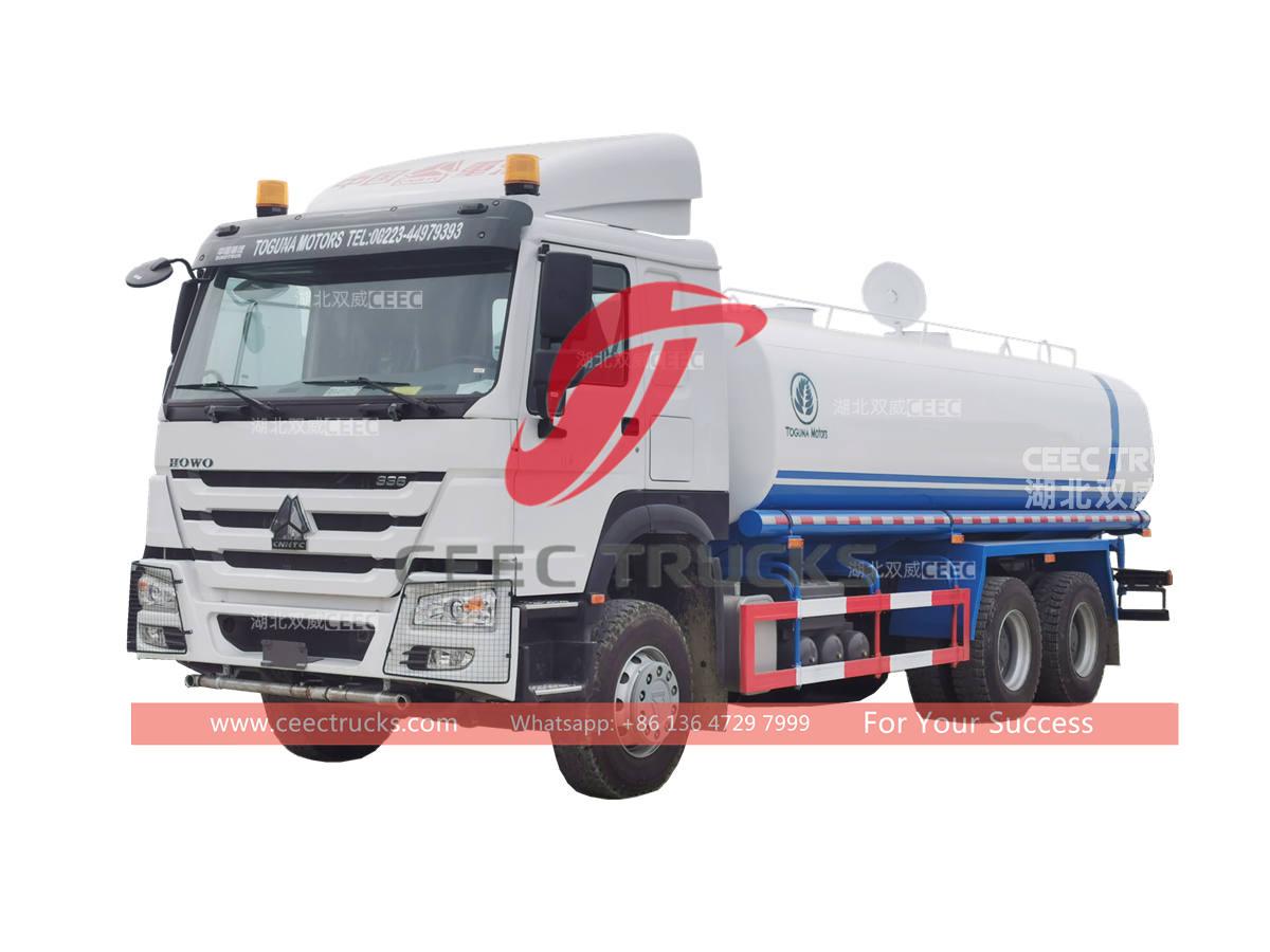 Hot selling HOWO 10 wheeler 18CBM water tank trucks