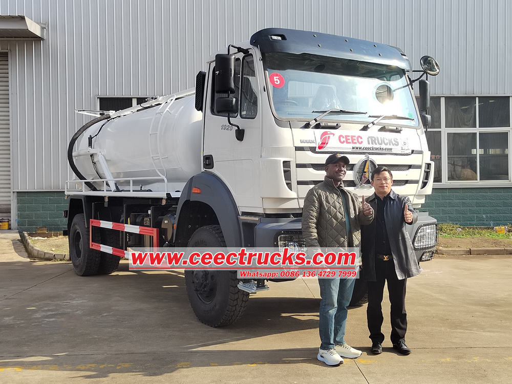 Beiben vacuum tanker sewage truck