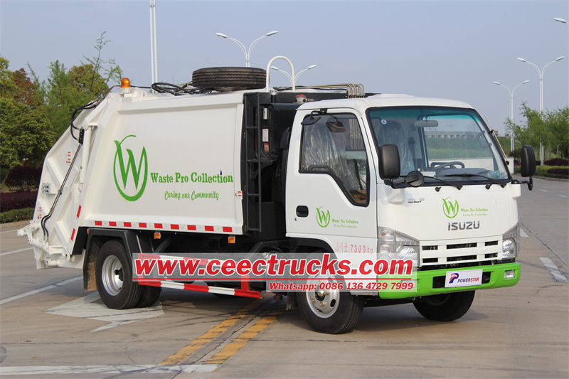Isuzu 6cbm refuse compactor truck