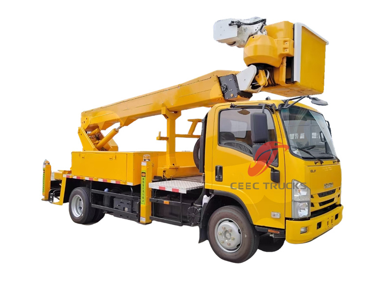 Isuzu insulated boom aerial work truck