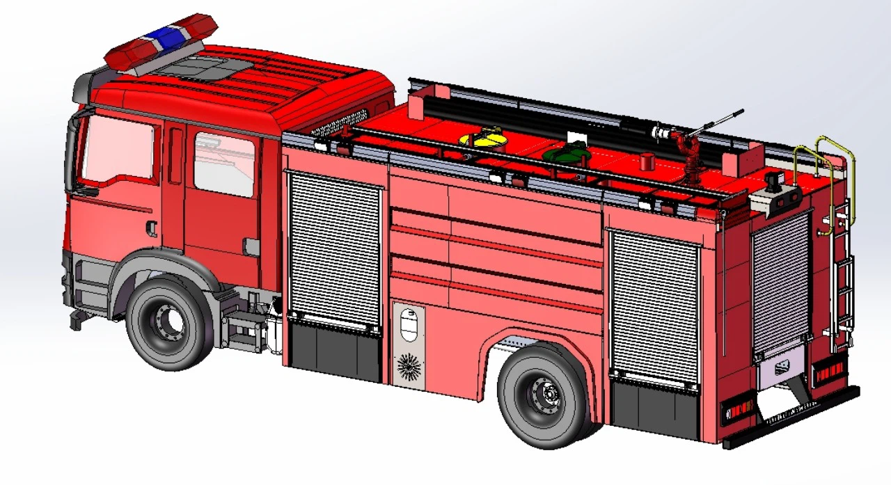HOWO pumper fire truck drawing