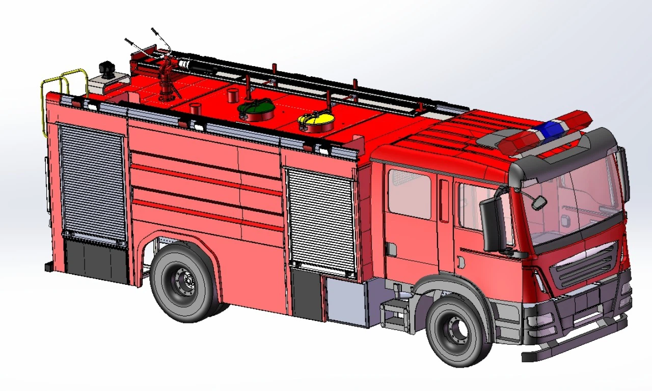 Isuzu fire fighting truck 3D drawing Isuzu fire fighting truck 3D drawing
