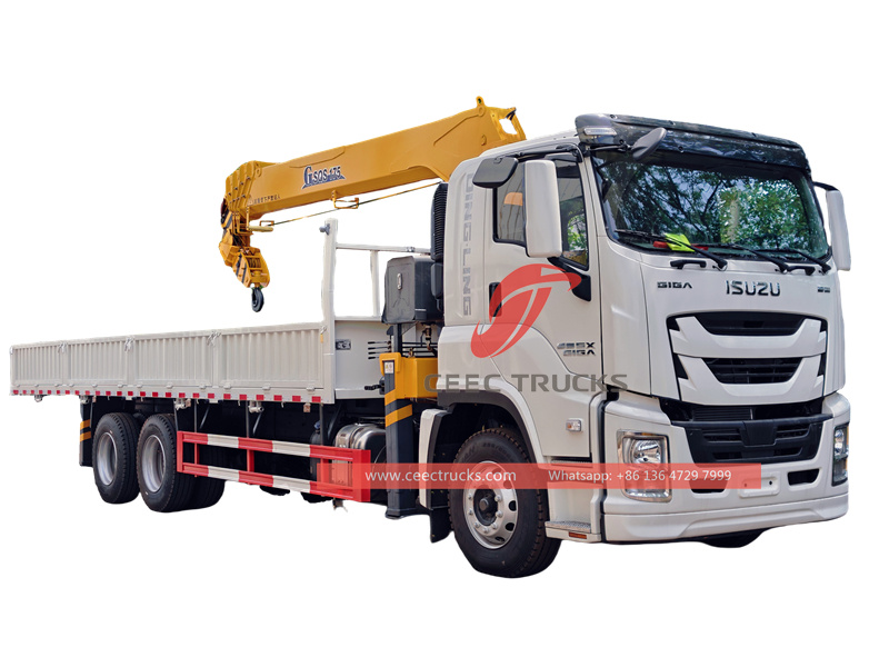 ISUZU GIGA dropside cargo truck crane 
