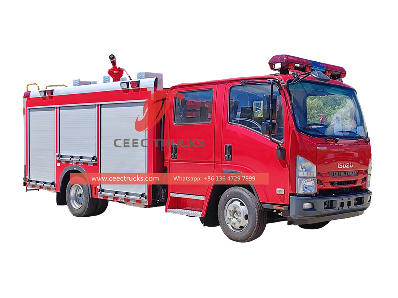 Isuzu NPR double cabin fire fighting truck