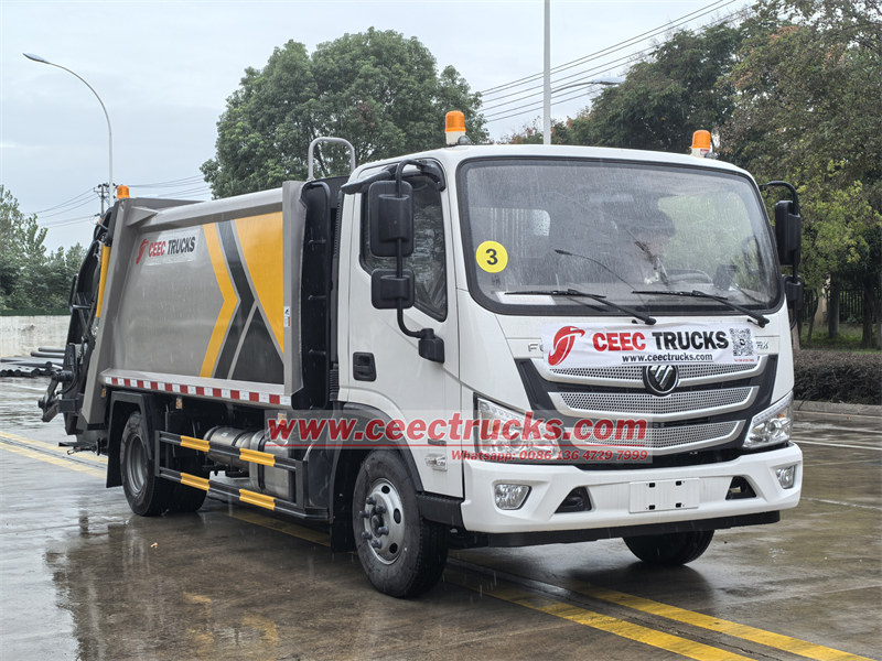 FOTON 10cbm rear loader compressed garbage vehicle