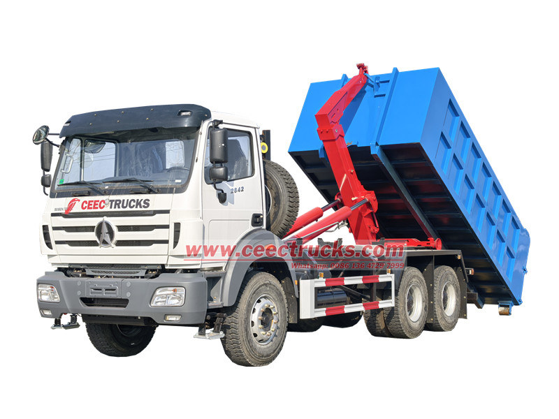Beiben 6&times;4 heavy hooklift garbage truck
