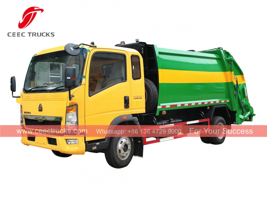 HOWO 8cbm 우핸들 압축 트럭