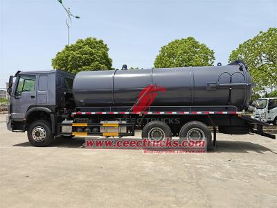Howo heavy duty 18cbm cesspit emptier sewer pumper truck