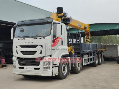 Philippines Isuzu GIGA 520HP boom crane dropside cargo truck