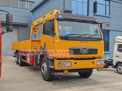 FAW 6x4 RHD 8tons boom crane truck