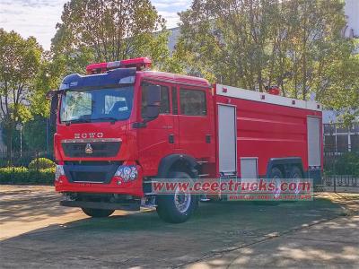 HOWO TX 6x4 double row water fire truck