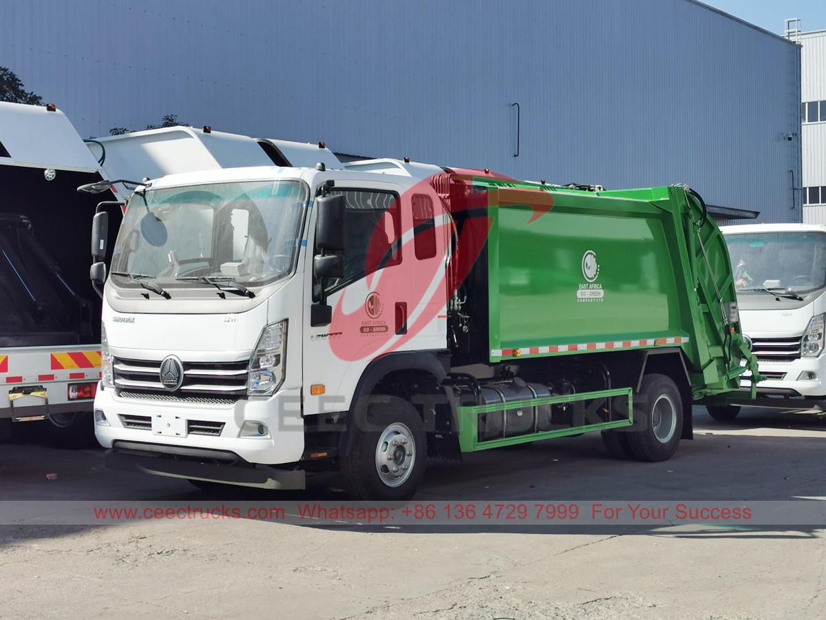 아프리카용 HOWO 8CBM 쓰레기 압축기 트럭