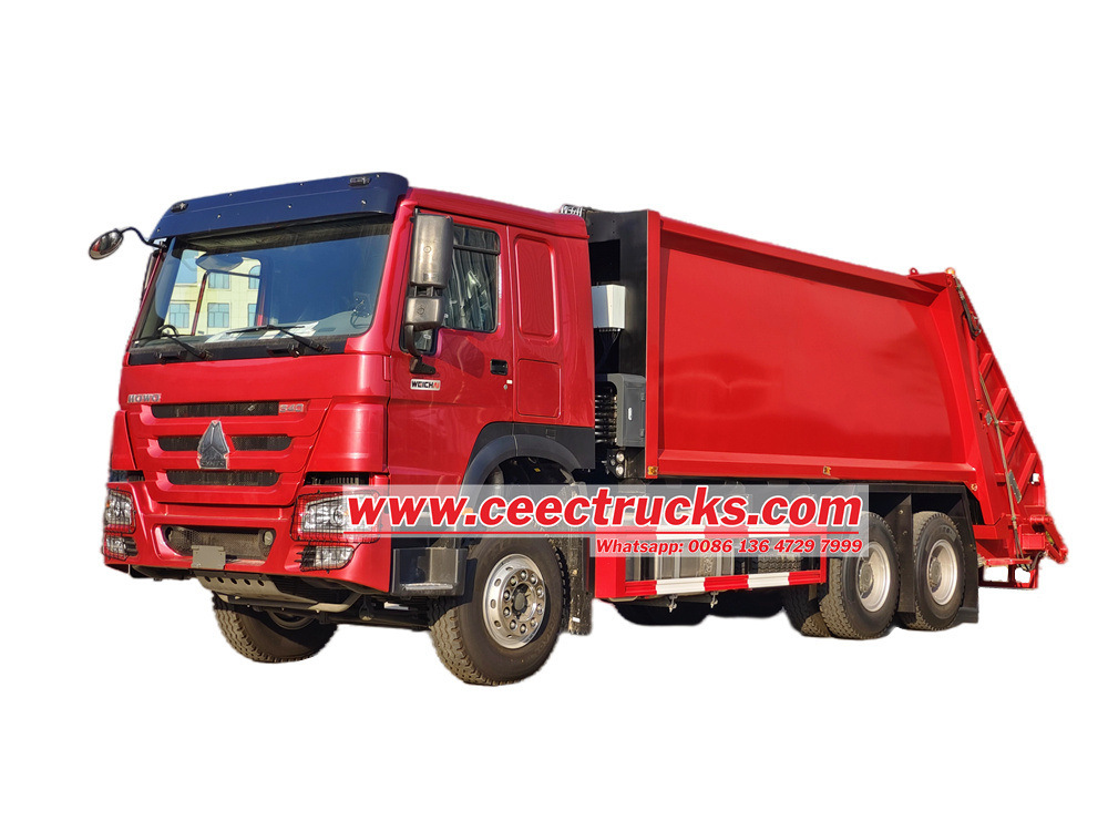 HOWO 6x4 20cbm 후방 적재식 압축 트럭 작동 방법